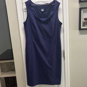 Ann Taylor Navy Sleeveless Midi Dress